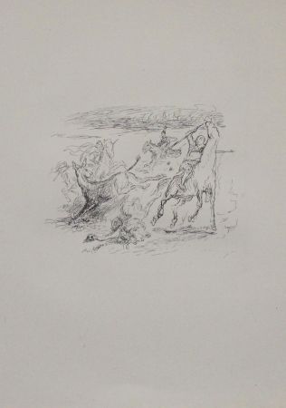 Lithographie Slevogt - Jagd der hellenischen Soldaten 