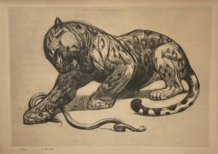 Stich Jouve - Jaguar et serpent