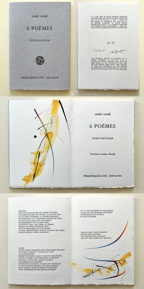 Monotypie Baltazar - James Sacré. 6 POÈMES, avec 3 œuvres originales de Baltazar (2020)
