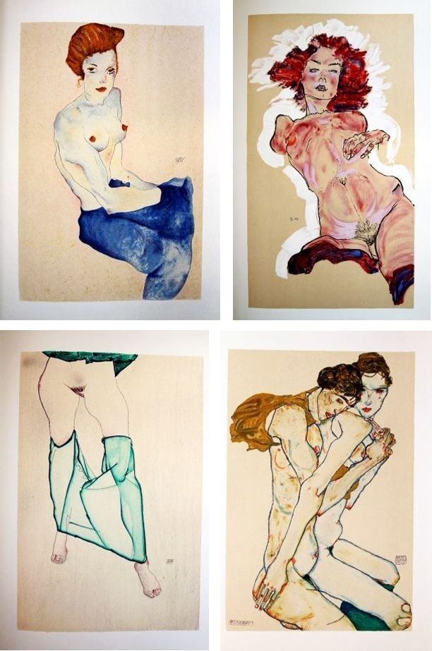 Illustriertes Buch Schiele - Jane Kallir. SCHIELE EROTICA. 20 LITHOGRAPHIES. Le porfolio complet (Anthèse 2007)