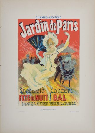 Lithographie Cheret - Jardins de Paris, 1896
