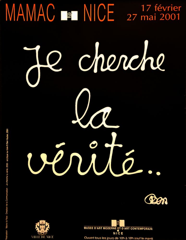 Plakat Vautier - '' Je Cherche la Vérité ''