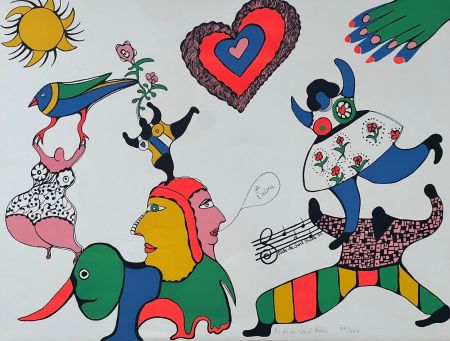 Lithographie De Saint Phalle - Je t'aime 