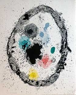Lithographie Miró - Je travaille comme un jardinier