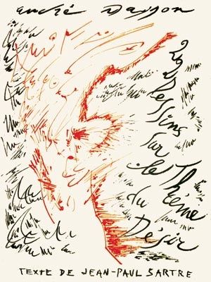 Lithographie Masson - Jean-Paul Sartre : Vingt-deux dessins sur le thème du désir