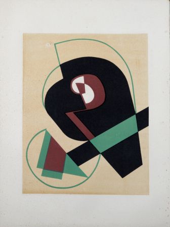 Lithographie Magnelli - Jean Arp, Alberto Magnelli & Sophie Taeuber-Arp. - Untitled Collaboration, Aux Nourritures Terrestres, 1950