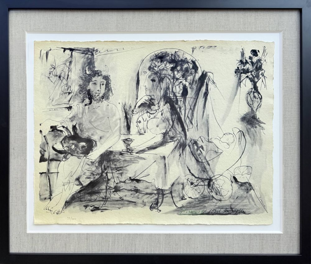 Lithographie Picasso - Jeune faune, femme et enfant