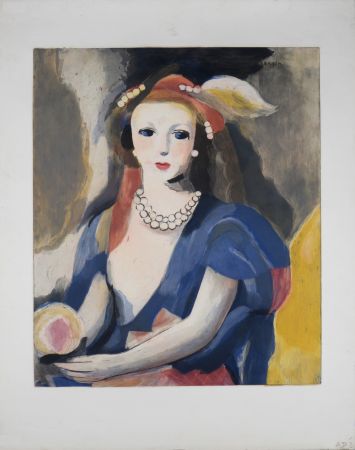 Radierung Laurencin - Jeune femme au collier de perles, circa 1980