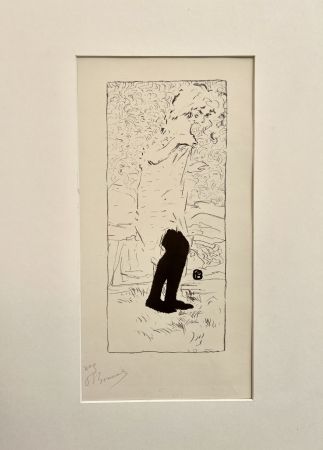 Lithographie Bonnard - Jeune femme aux bas noirs (1893)