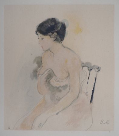 Lithographie Morisot - Jeune femme décolletée