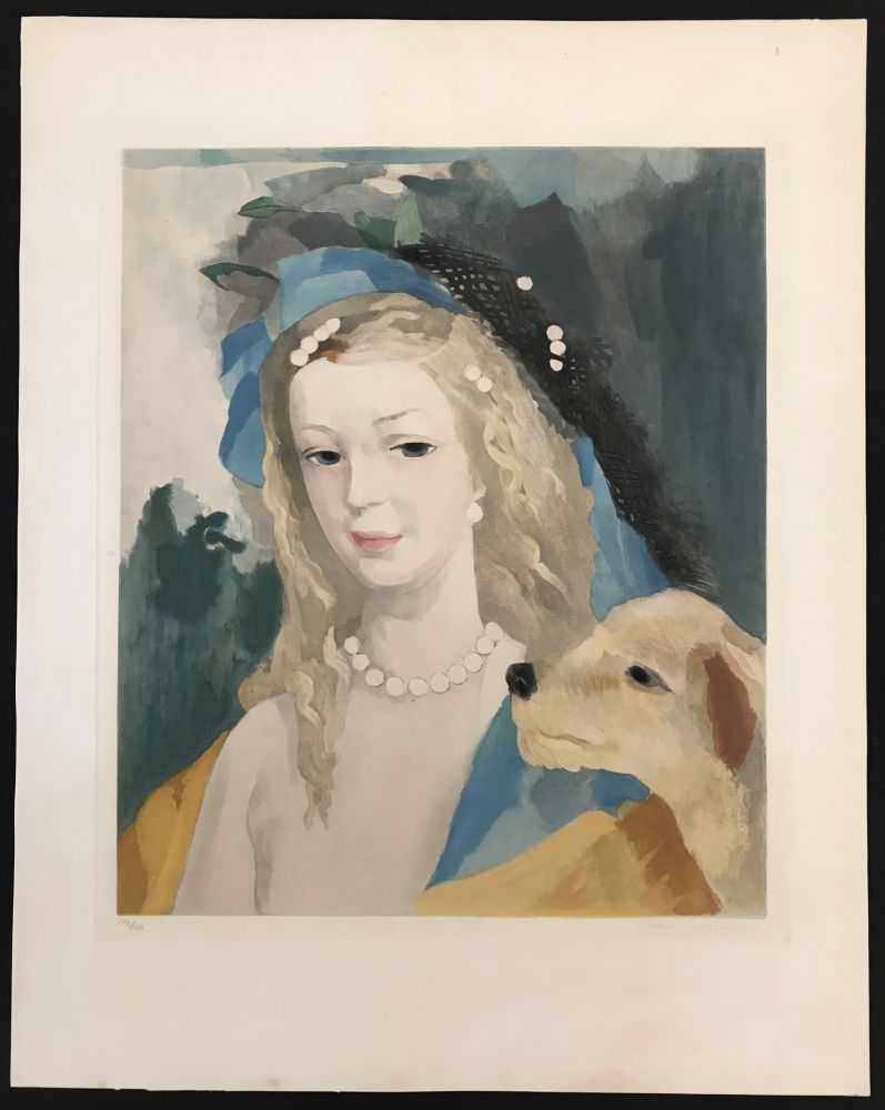 Radierung Und Aquatinta Laurencin - Jeune Fille Avec Chien