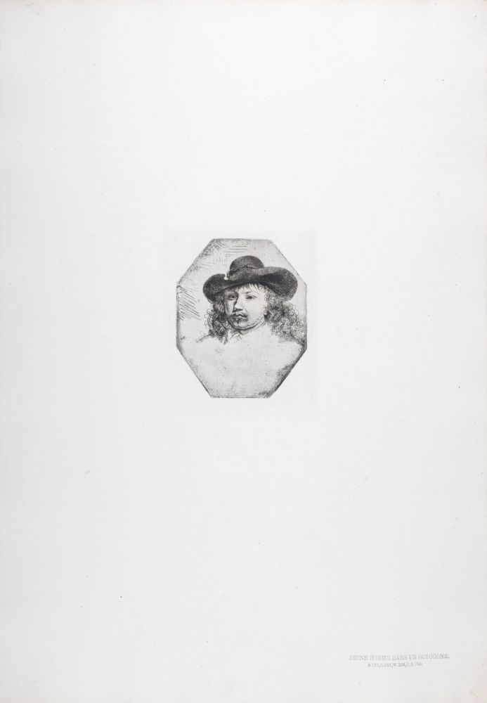Heliogravüre Rembrandt - Jeune homme dans un octogone
