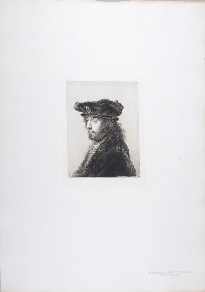 Heliogravüre Rembrandt - Jeune homme à toque de velours