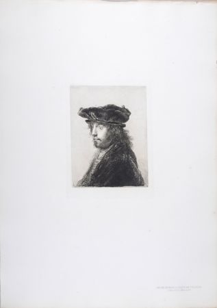 Heliogravüre Rembrandt - Jeune homme à toque de velours