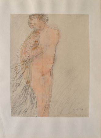 Stich Rodin - Jeune modèle à moitié nu