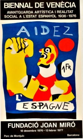 Plakat Miró - Joan Miró -Aidez l'Espagne. Biennal de Venecia