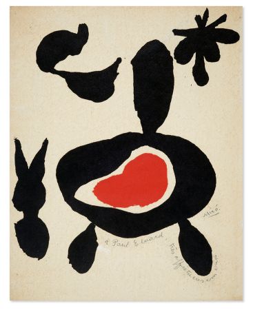 Illustriertes Buch Miró - Joan Miró. An exhibition of paintings, gouaches, pastels and bronzes from 1942 to 1946. Signed to Paul Eluard (1947)
