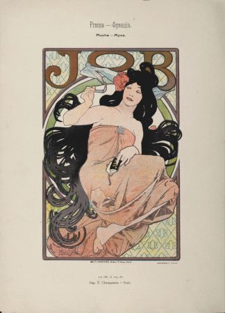 Lithographie Mucha - Job, 1897 -  Scarce original lithograph!