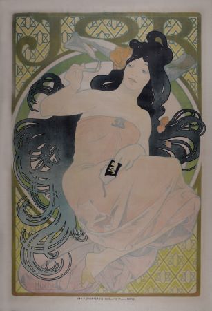 Lithographie Mucha - Job, 1898 - Very large!