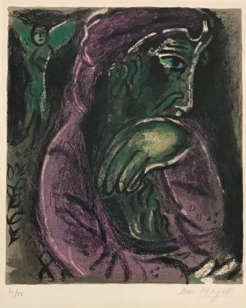 Lithographie Chagall - Job désespéré 