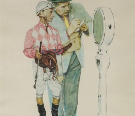 Lithographie Rockwell  - Jockey Weighing In