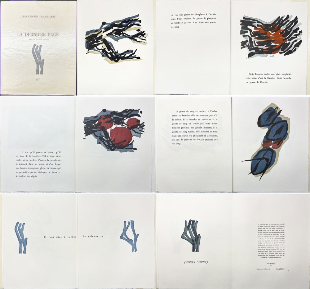 Illustriertes Buch Ubac - Jules Lequier : LA DERNIÈRE PAGE. Avec 9 lithographies originales de Raoul Ubac (1968). 
