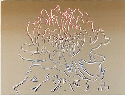 Siebdruck Warhol - Kiku Gold & Pink