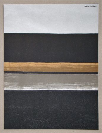 Lithographie Bergmann - L 11 - 1970 Horizon noir