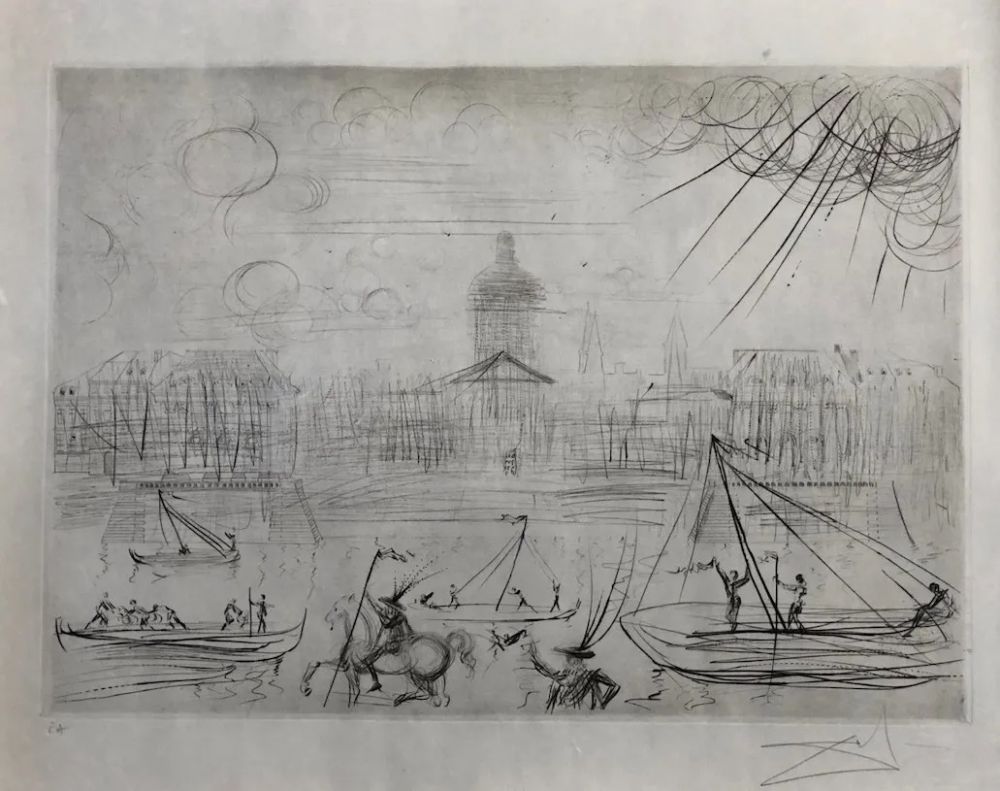 Radierung Dali - L' académie des Beaux Arts de Paris