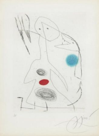 Radierung Und Aquatinta Miró - L Ultime Menace