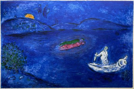Lithographie Chagall - L' ÉCHO  (de la suite Daphnis et Chloé - 1961)