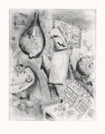 Radierung Chagall - La Chambre de Pliouchkine
