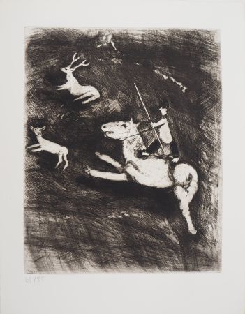 Stich Chagall - La chevauchée (Le cheval s'étant voulu venger du cerf)