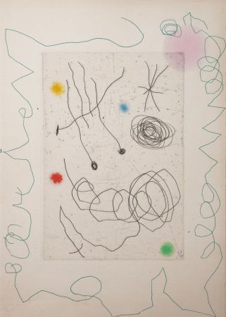 Kaltnadelradierung Miró - La chouette et l’escargot (The Owl and the Snail)