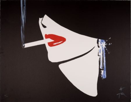 Lithographie Gruau - La cigarette, 1988 - Hand-signed!