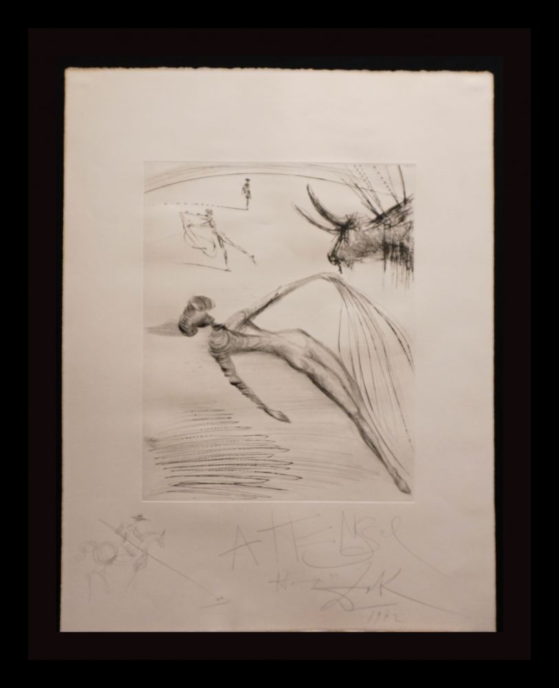 Stich Dali - La Cogida y la Muerte with Original Drawing