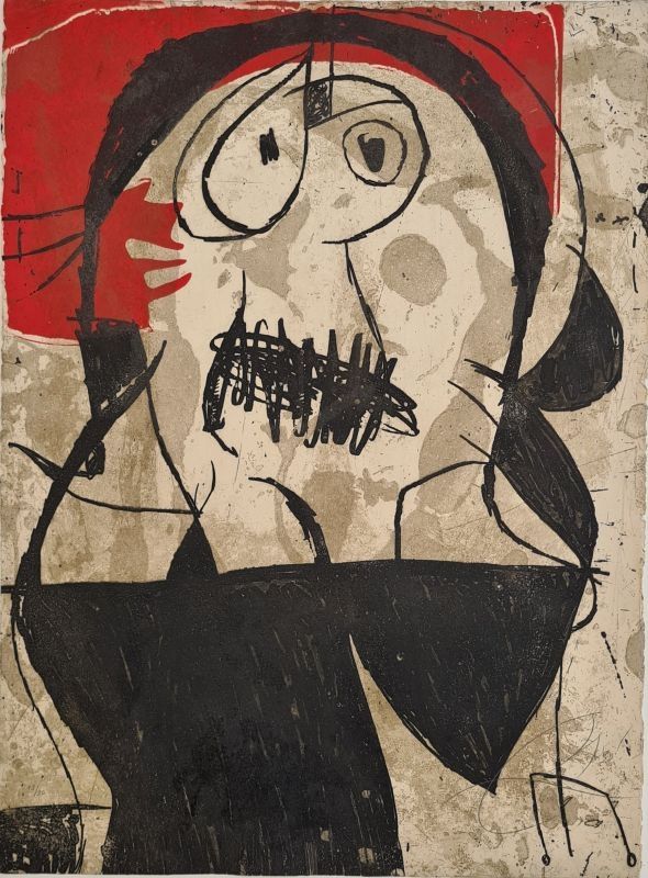 Radierung Miró - La commedia dell'arte VII 