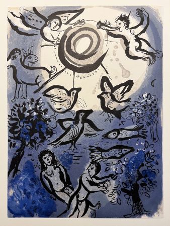 Lithographie Chagall - LA CRÉATION. Lithographie originale pour DESSINS POUR LA BIBLE (1960)