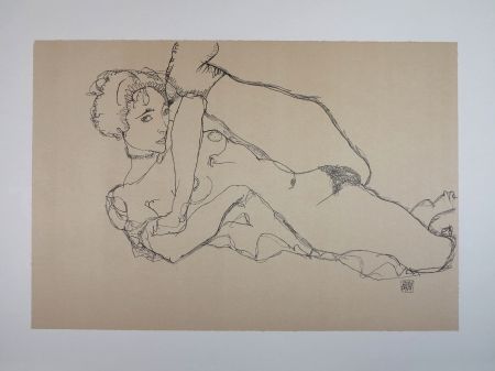 Lithographie Schiele - LA DANSEUSE NUE / THE NUDE DANCER - 1914 