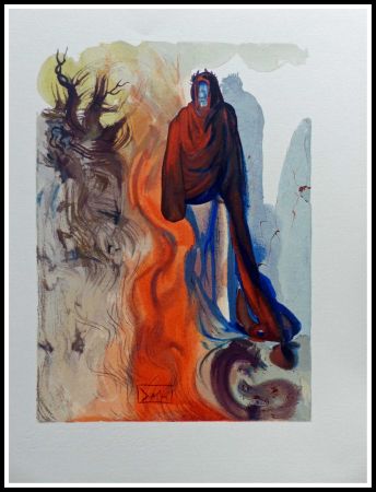 Holzschnitt Dali - LA DIVINE COMEDIE - Apparition de Dante