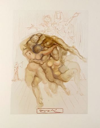 Holzschnitt Dali - La Divine Comédie - Enfer 08 - Les Coléreux