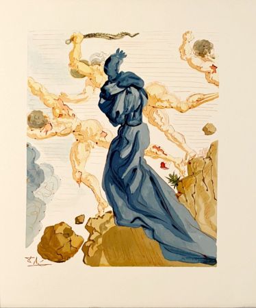 Holzschnitt Dali - La Divine Comédie - Enfer 15 - Les Margelles du Phlégéton
