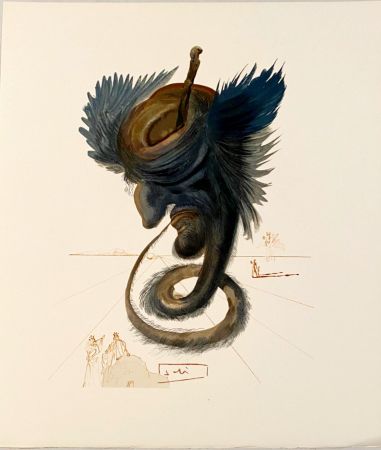 Holzschnitt Dali - La Divine Comédie - Enfer 20 - Devins et sorciers