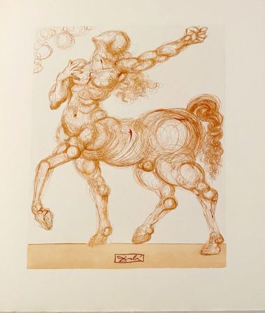 Holzschnitt Dali - La Divine Comédie - Enfer 25 - Le Centaure