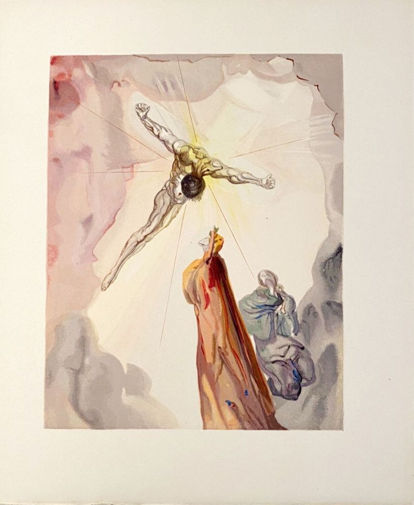 Holzschnitt Dali - La Divine Comédie - Paradis 14 - L'apparition du Christ
