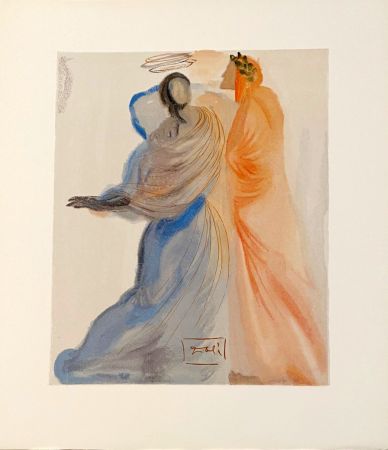 Holzschnitt Dali - La Divine Comédie - Paradis 18 - La splendeur de Béatrice
