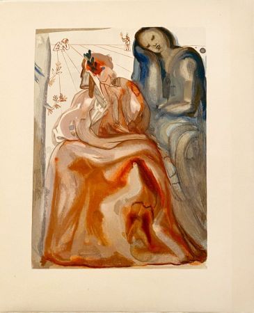 Holzschnitt Dali - La Divine Comédie - Purgatoire 31 - La confession de Dante