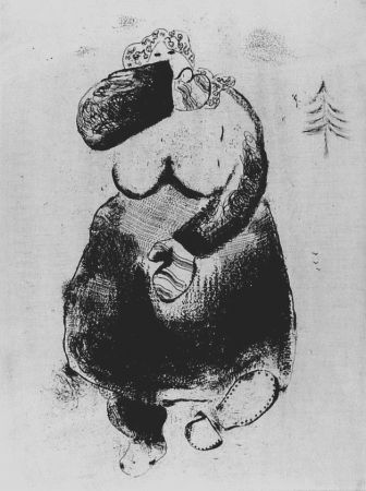 Radierung Chagall - La femme moineau