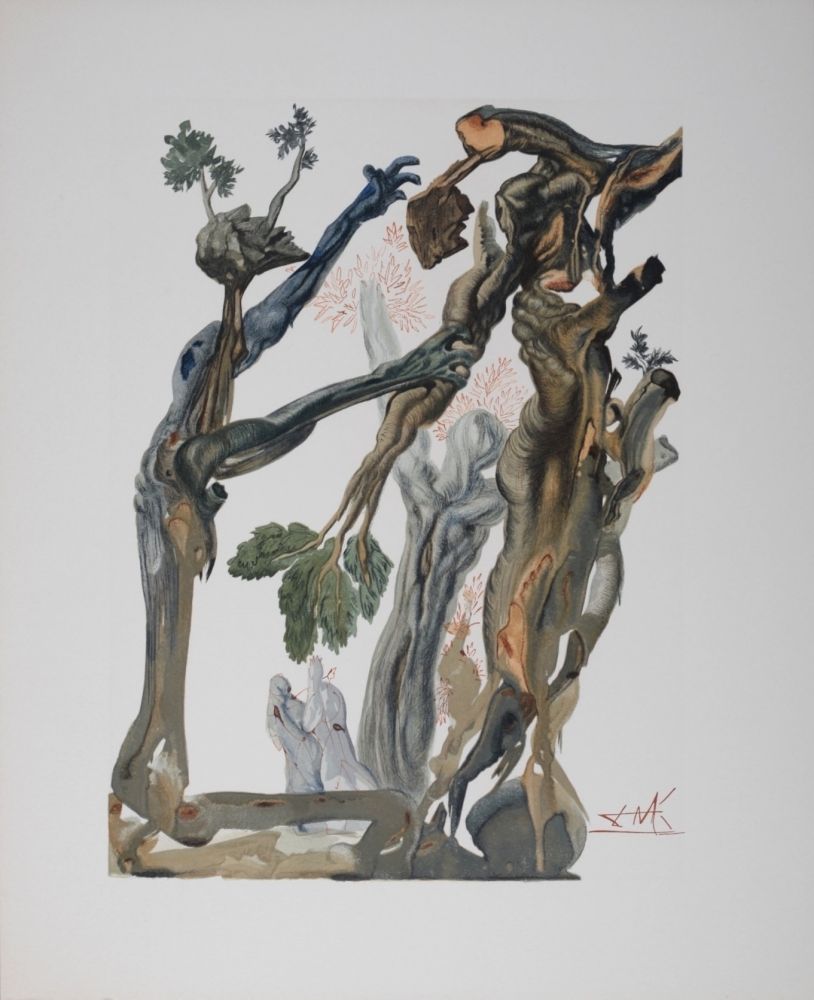 Lithographie Dali - La forêt des sucidés