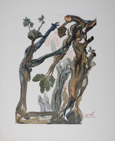 Lithographie Dali - La forêt des sucidés